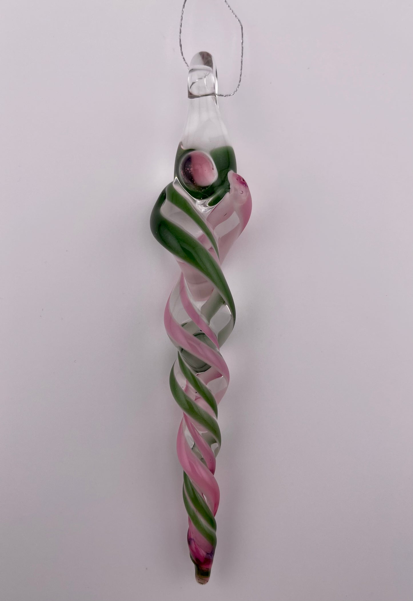 Telemagenta and Plantphibian Glass Icicle Ornament