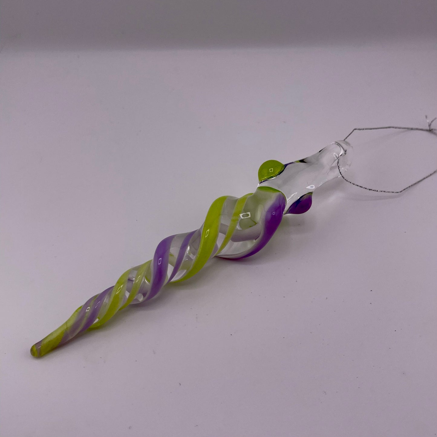 Slime Green and Pink Icicle Ornament