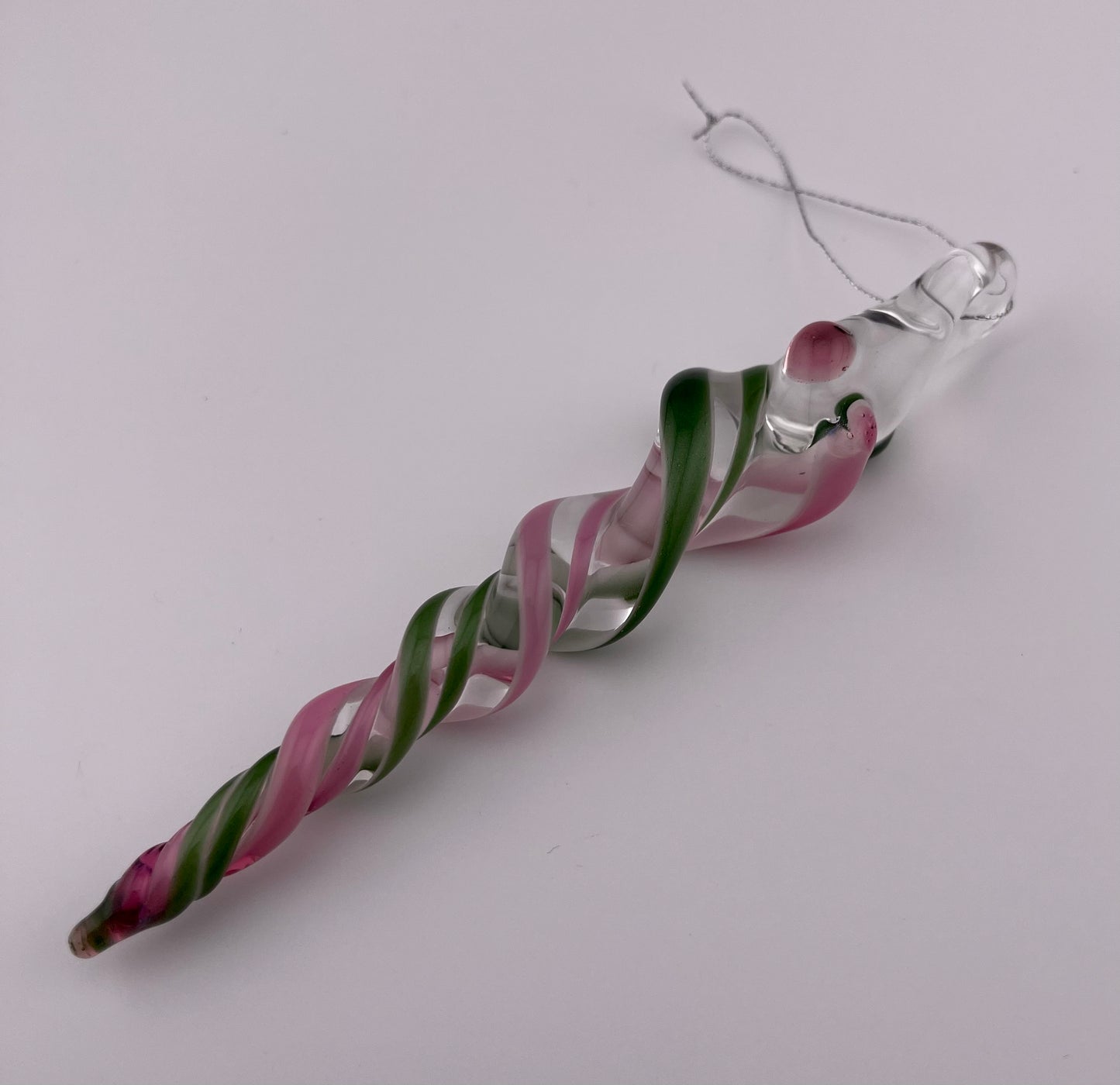 Telemagenta and Plantphibian Glass Icicle Ornament