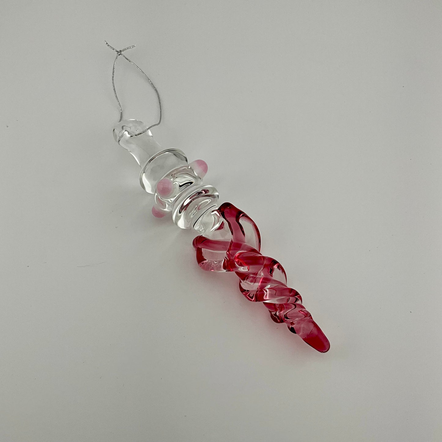 Mini Maria Gold Ruby Colored Glass Icicle Ornament