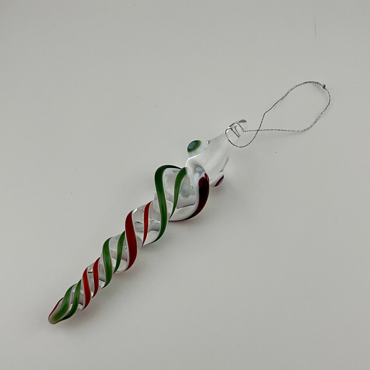 Red and Green Glass Icicle Ornament