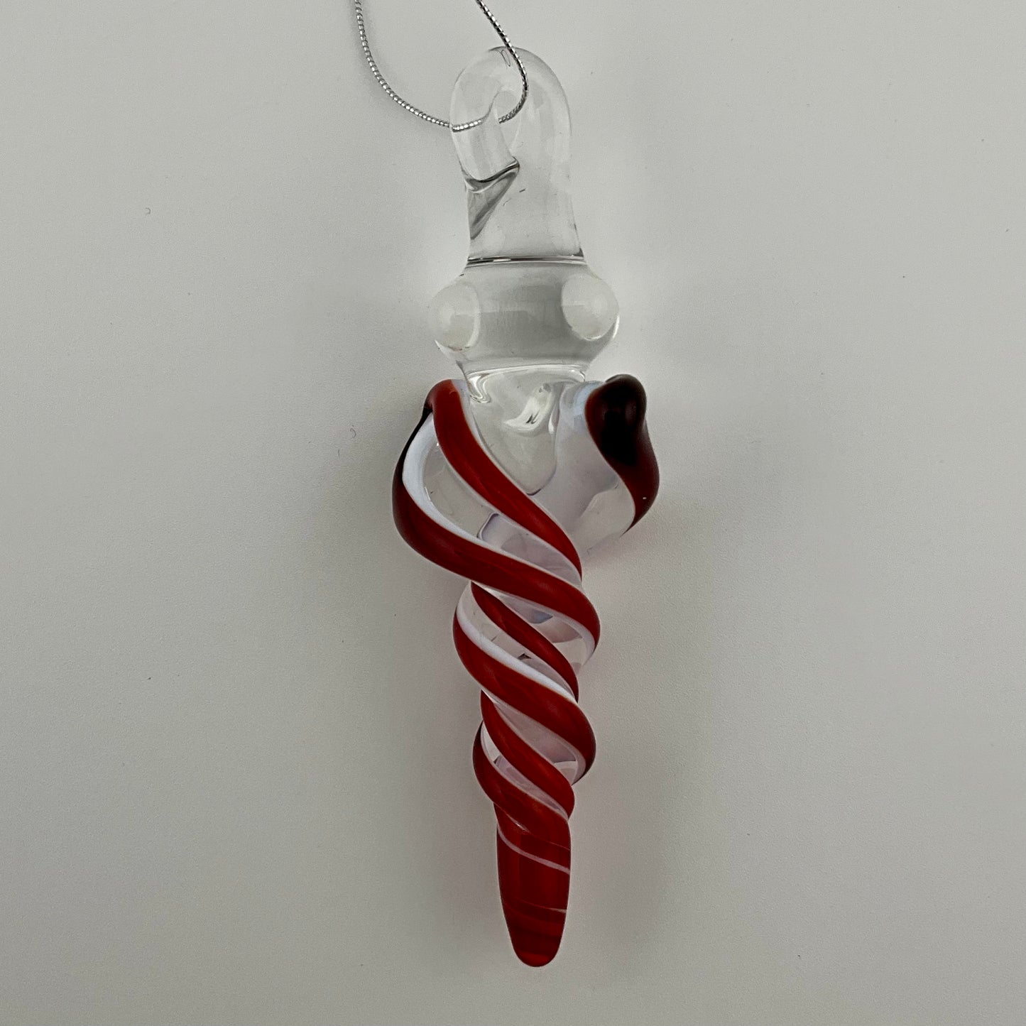 Mini Elvis Red over White Glass Icicle Ornaments