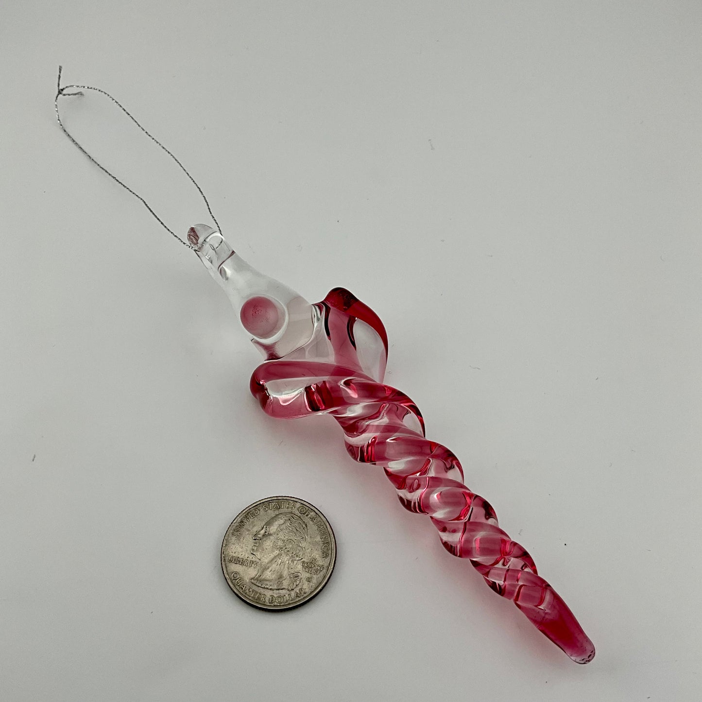 Gold Ruby Glass Icicle Christmas Ornaments