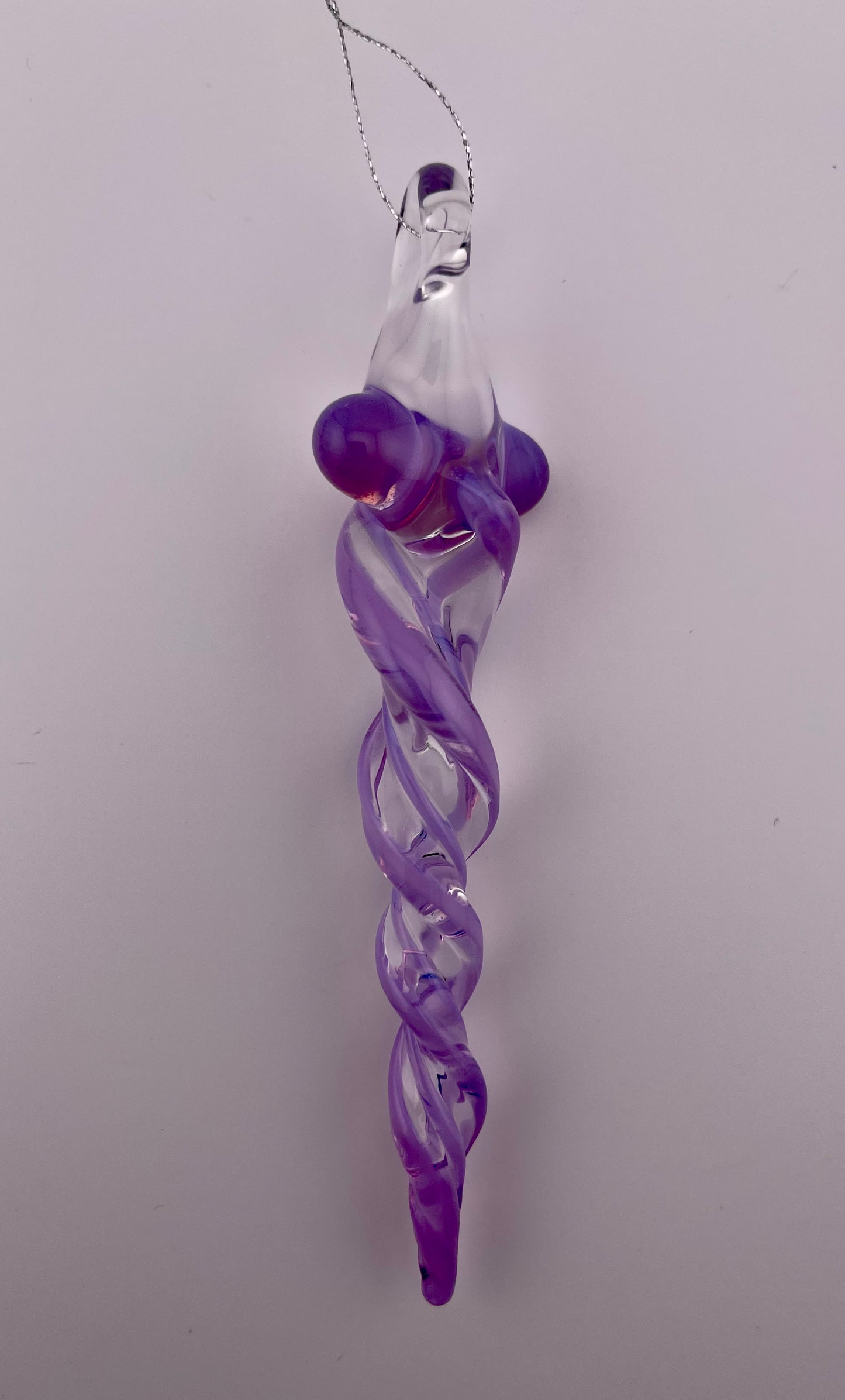 Glass Pink Slime Icicle Ornament