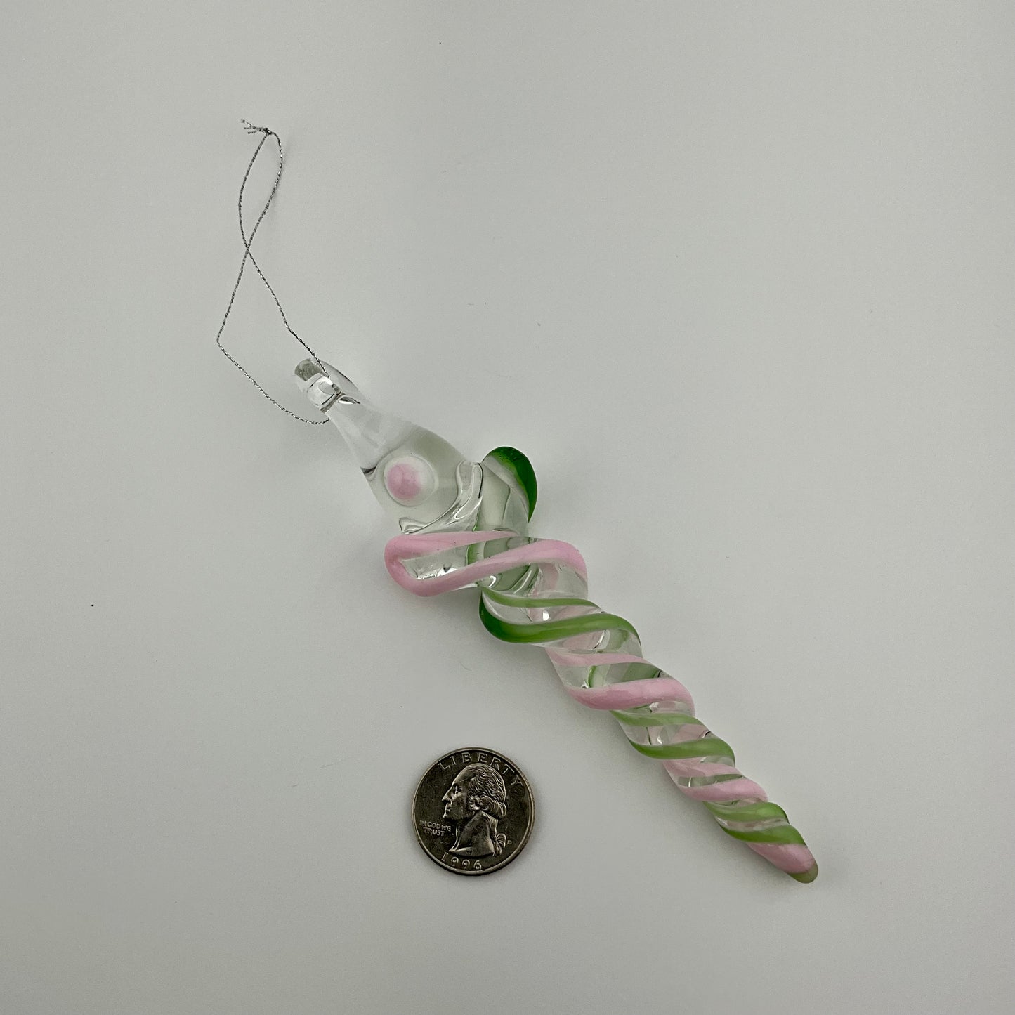 Plantphibian Green and Pink Cadillac Glass Icicle Ornament