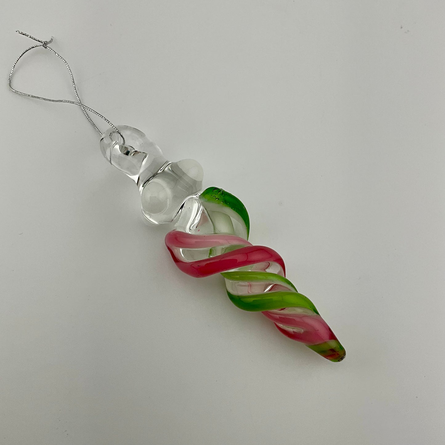 3 Pack Telemagenta and Plantphibian Green Glass Icicle Ornament  "Holiday Special"