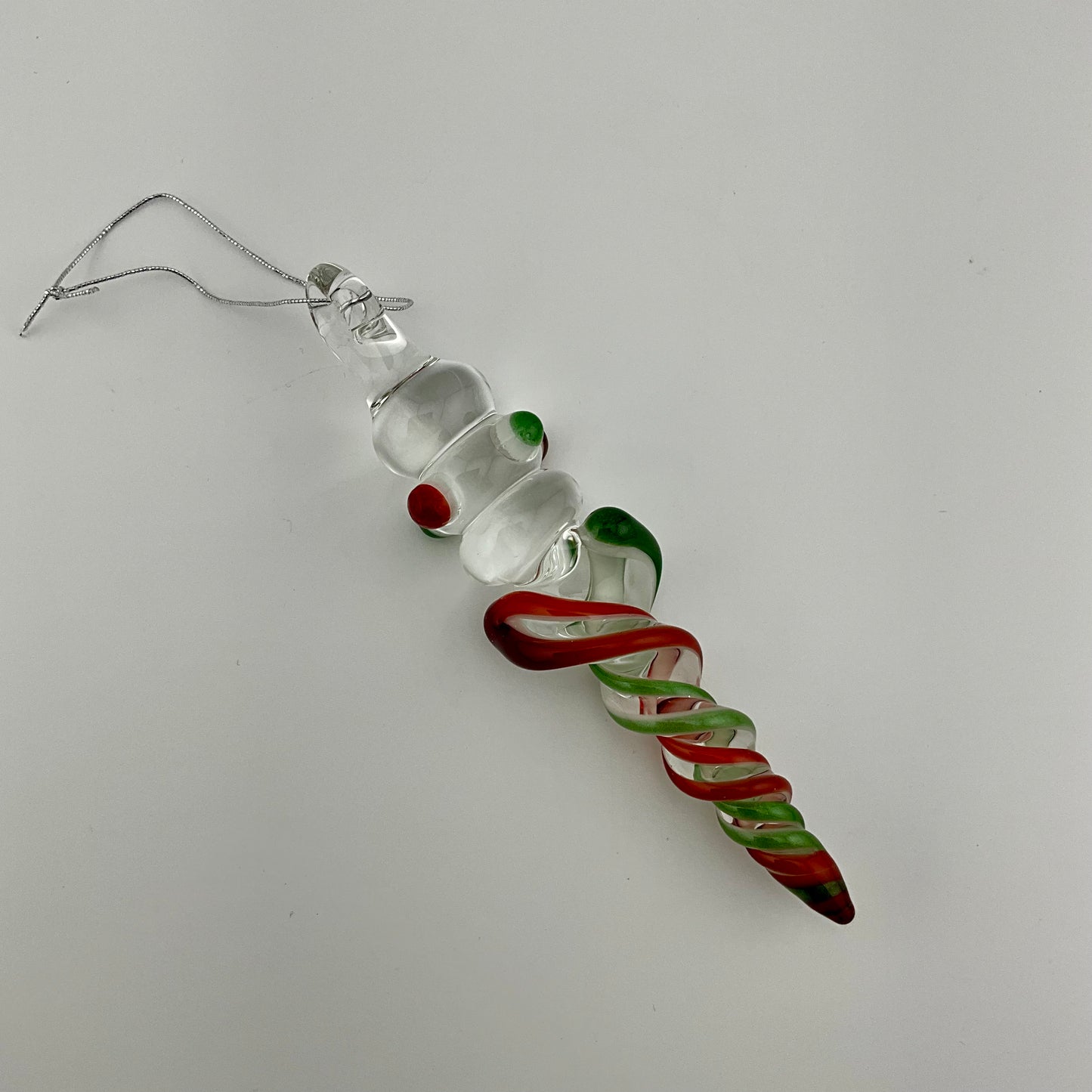 3 Pack Elvis Red and Sparkly Green Glass Icicle Ornament  "Holiday Special"