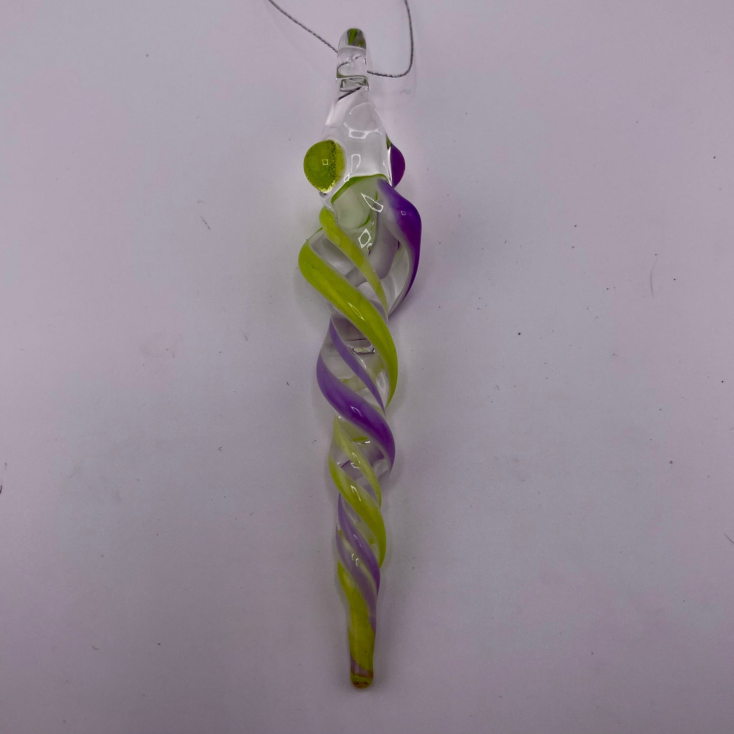 Slime Green and Pink Icicle Ornament