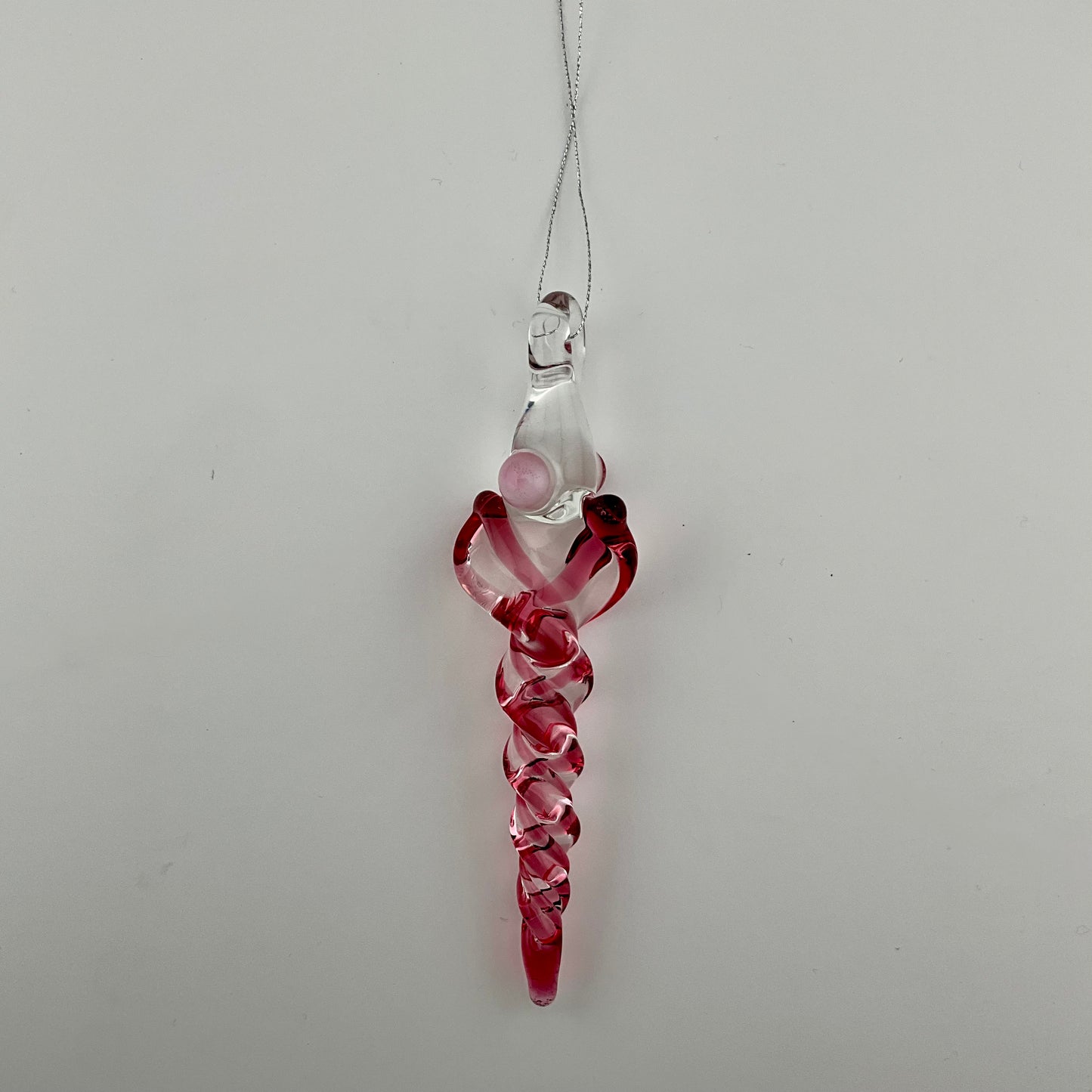 Gold Ruby Glass Icicle Christmas Ornaments