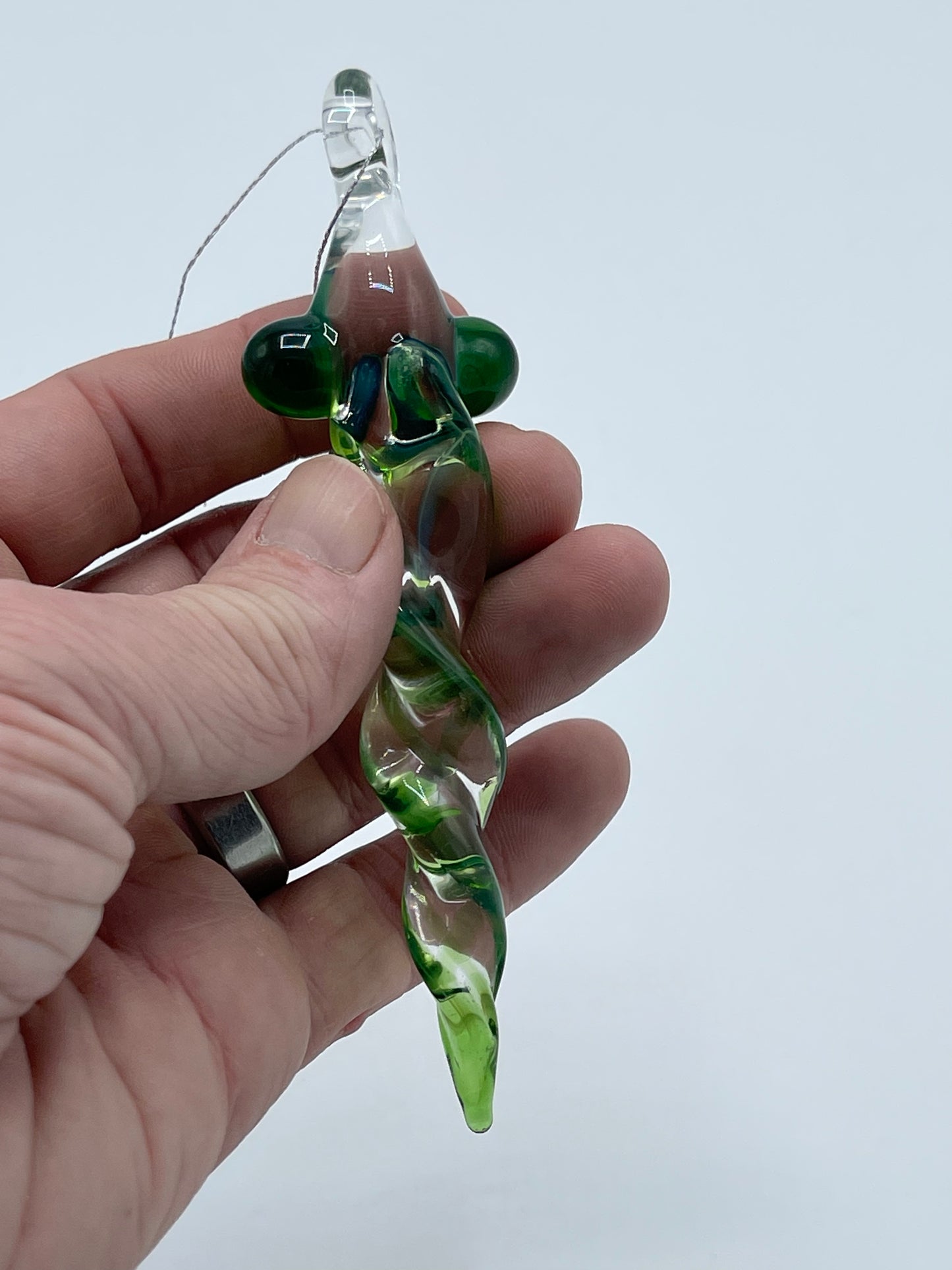 Glass Green Icicle Ornament