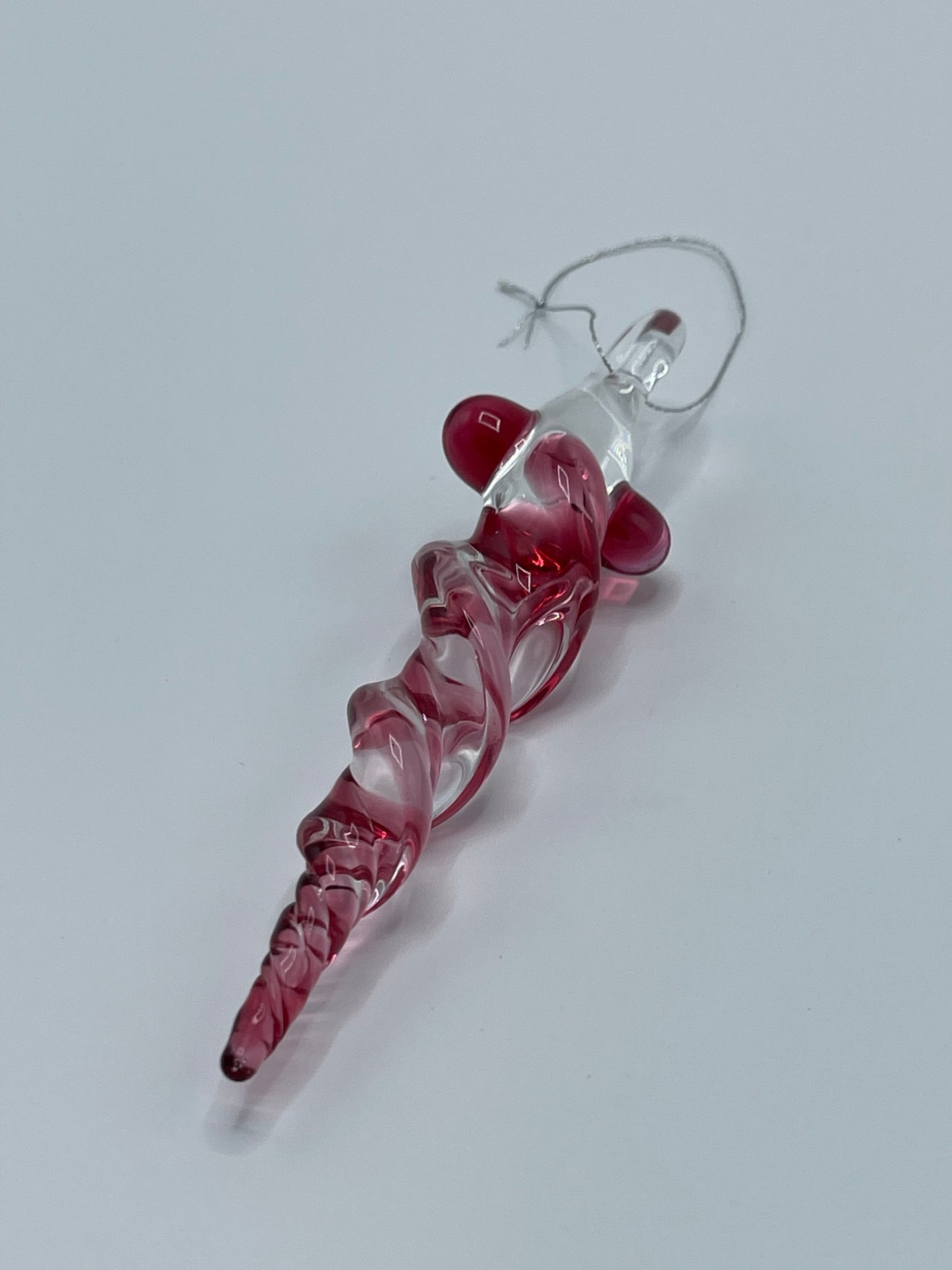 Gold Ruby Glass Icicle Christmas Ornaments