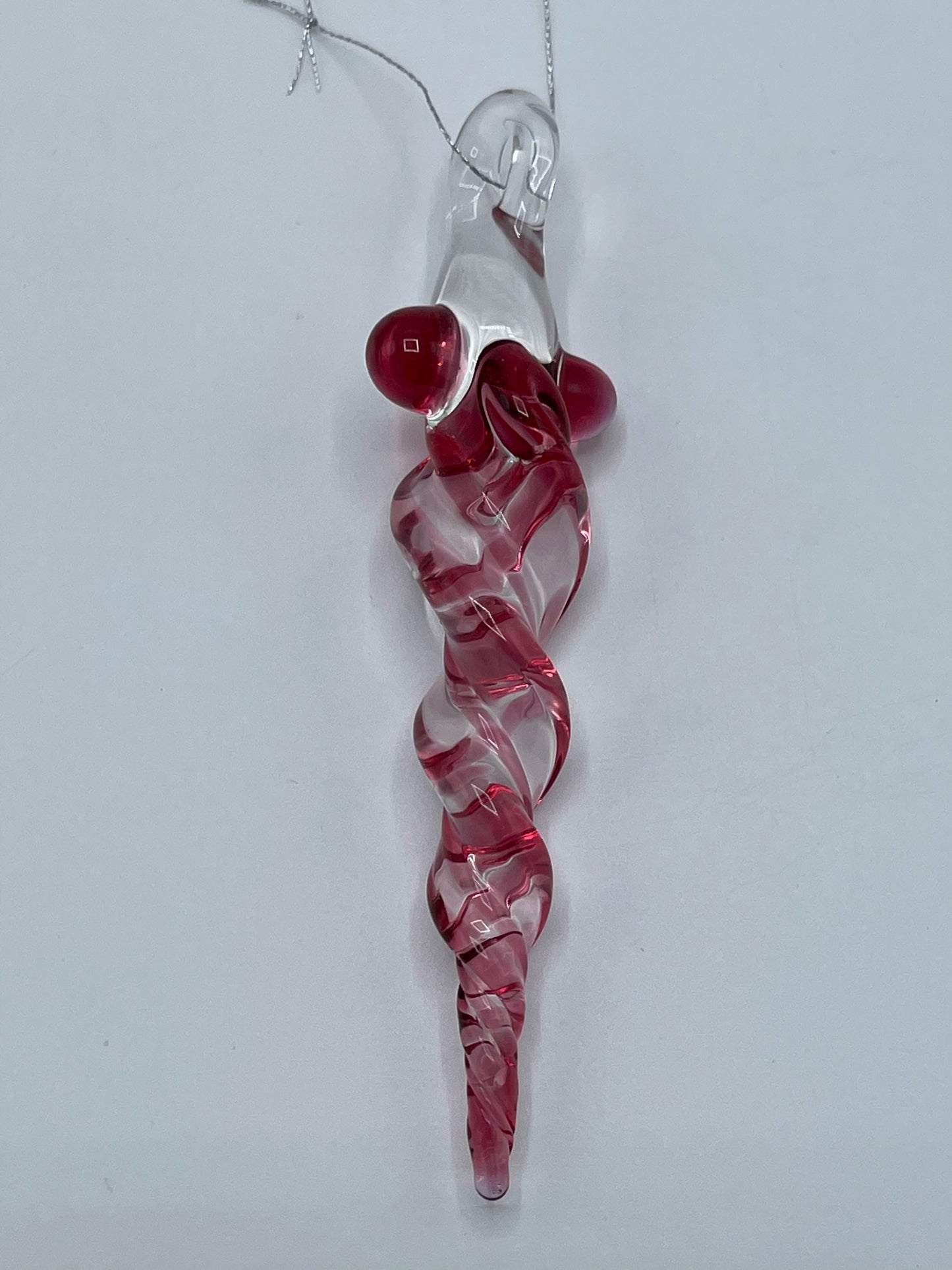 Gold Ruby Glass Icicle Christmas Ornaments