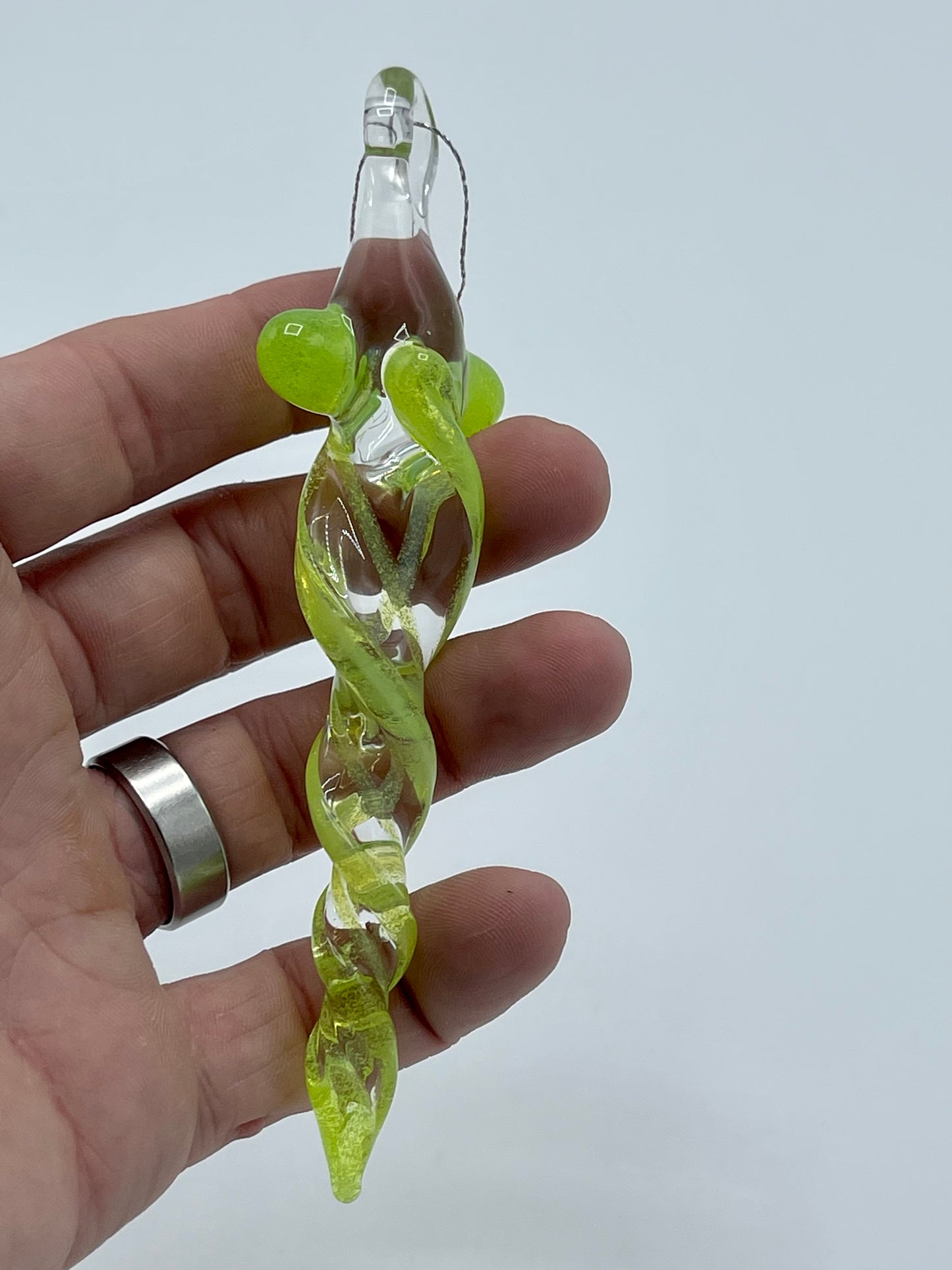 Glass Slime Green Icicle Ornament