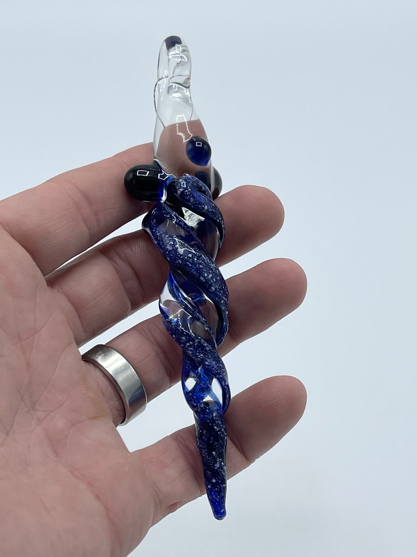 Blizzard Blue Glass Icicle Ornament