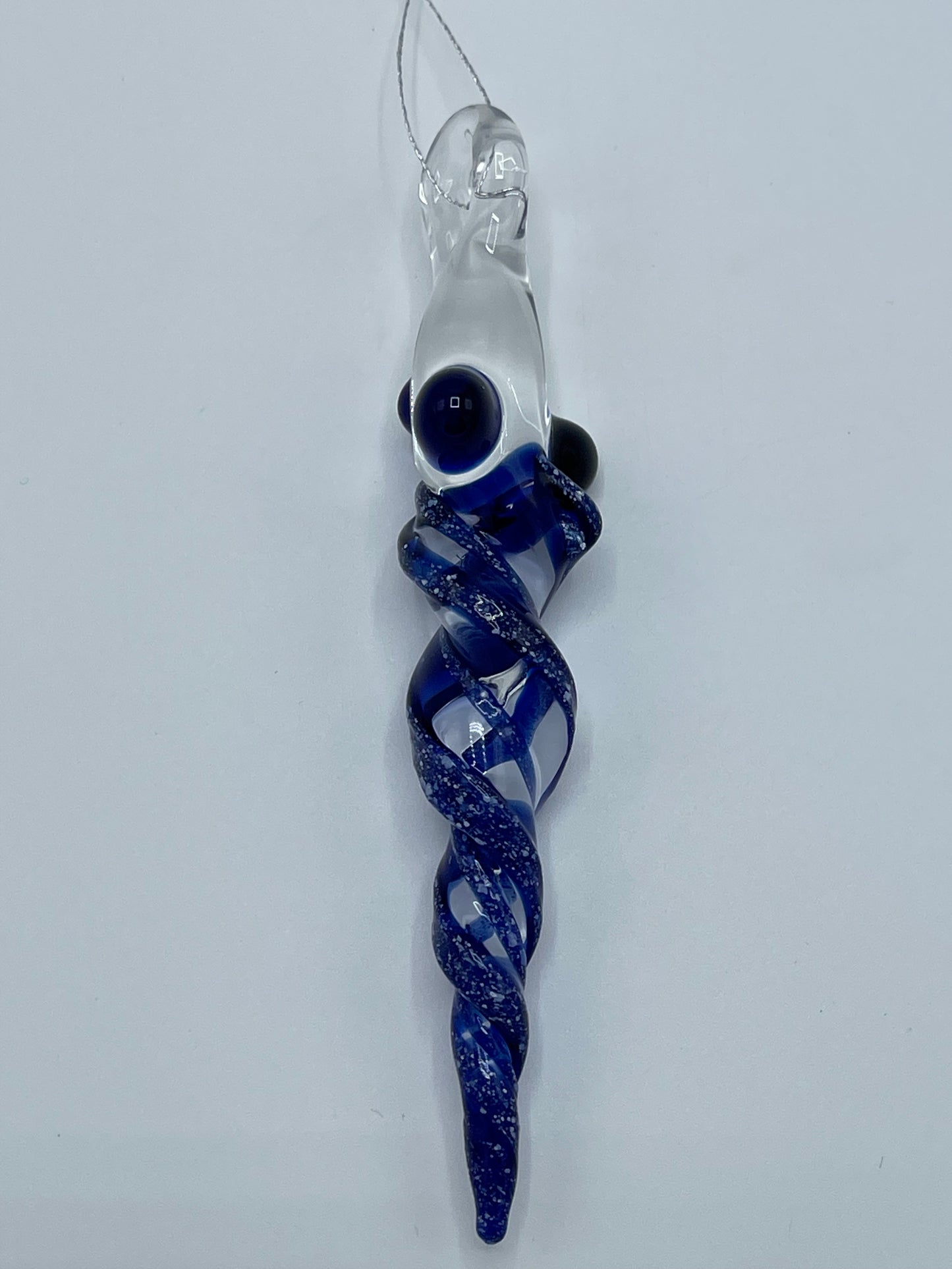 Blizzard Blue Glass Icicle Ornament